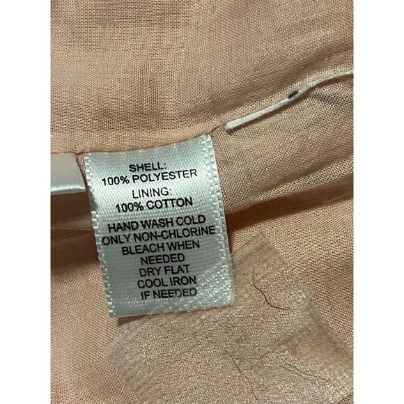 Loft Cottagecore Bohochic Light Pink Flower Applique Bow Lined Tank Top M - Picture 4 of 6